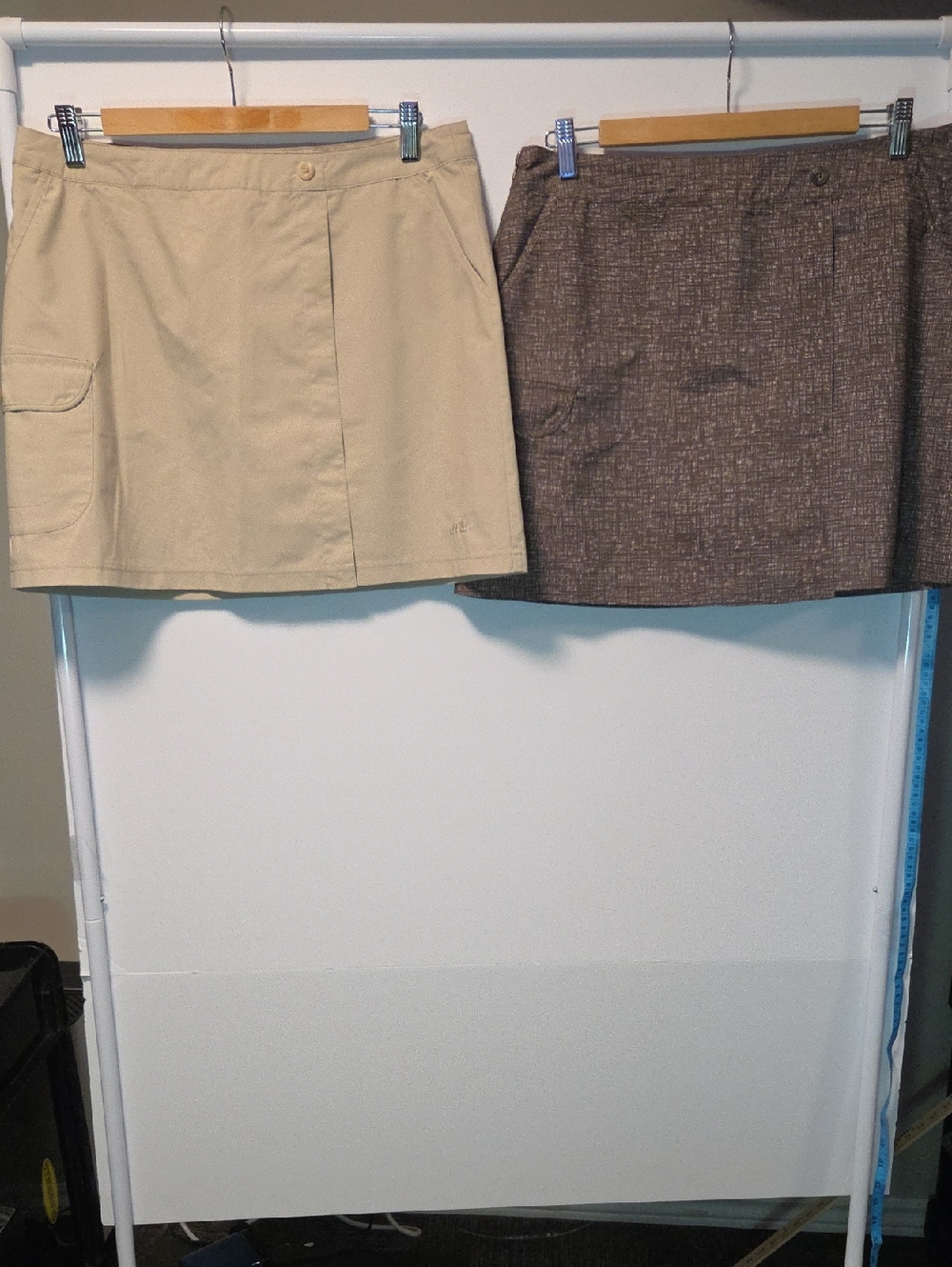 Avia Knee Length Skort with Button Waist Lot of 2 Beige and Brown